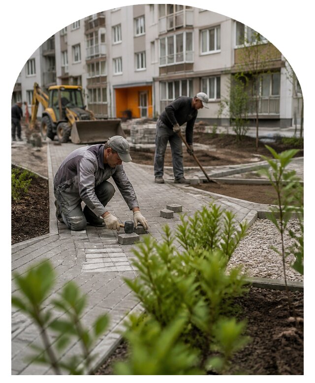 Благоустройство двора многоквартирного дома в Белебее
