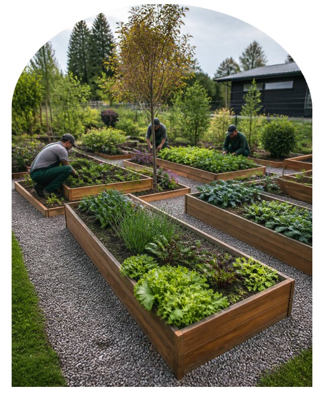 Устройство декоративного огорода на участке под ключ в Белебее